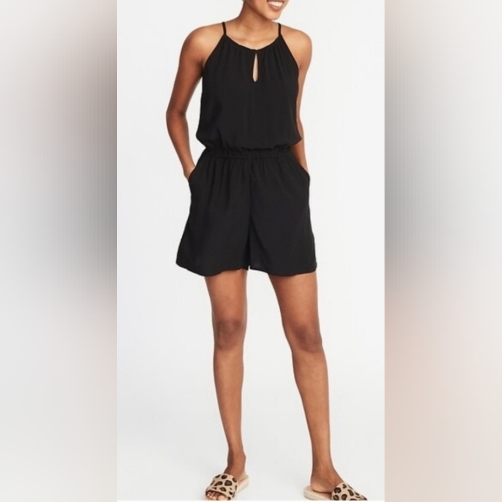 Old Navy Black Sleeveless Romper, Size S